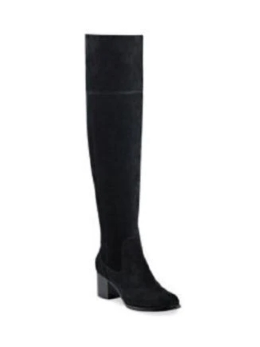 Marc Fisher Women’s Black Suede Knee-High Block Heel Boots Size 9 Boho Classic